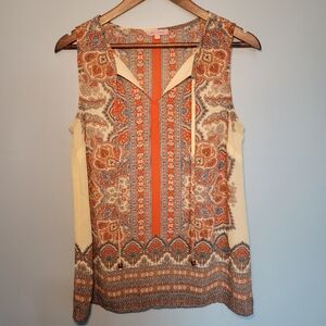 Rose‎ and Rhyme sleeveless paisley top Size M